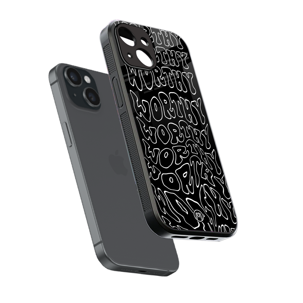 worthy black back phone cover | glass case for iphone 13 mini
