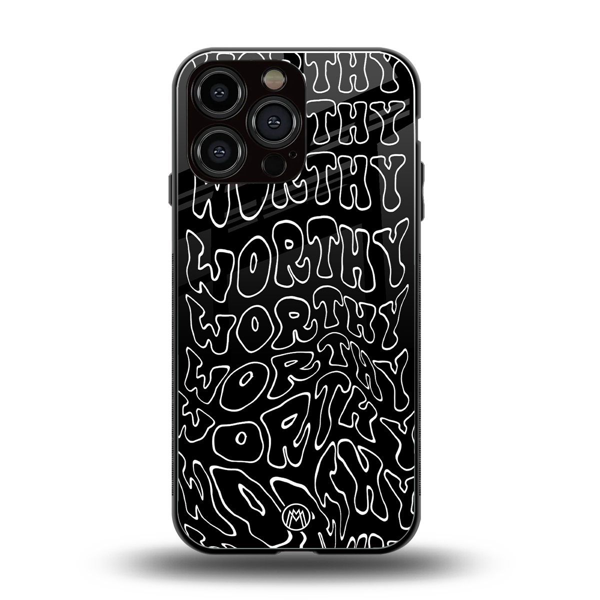 worthy black back phone cover | glass case for iphone 13 pro max