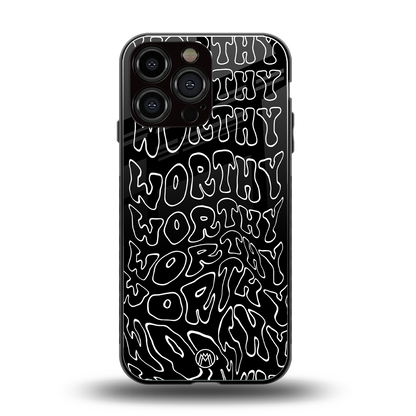 worthy black back phone cover | glass case for iphone 13 pro max