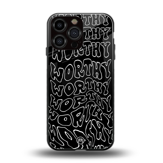 worthy black back phone cover | glass case for iphone 13 pro max