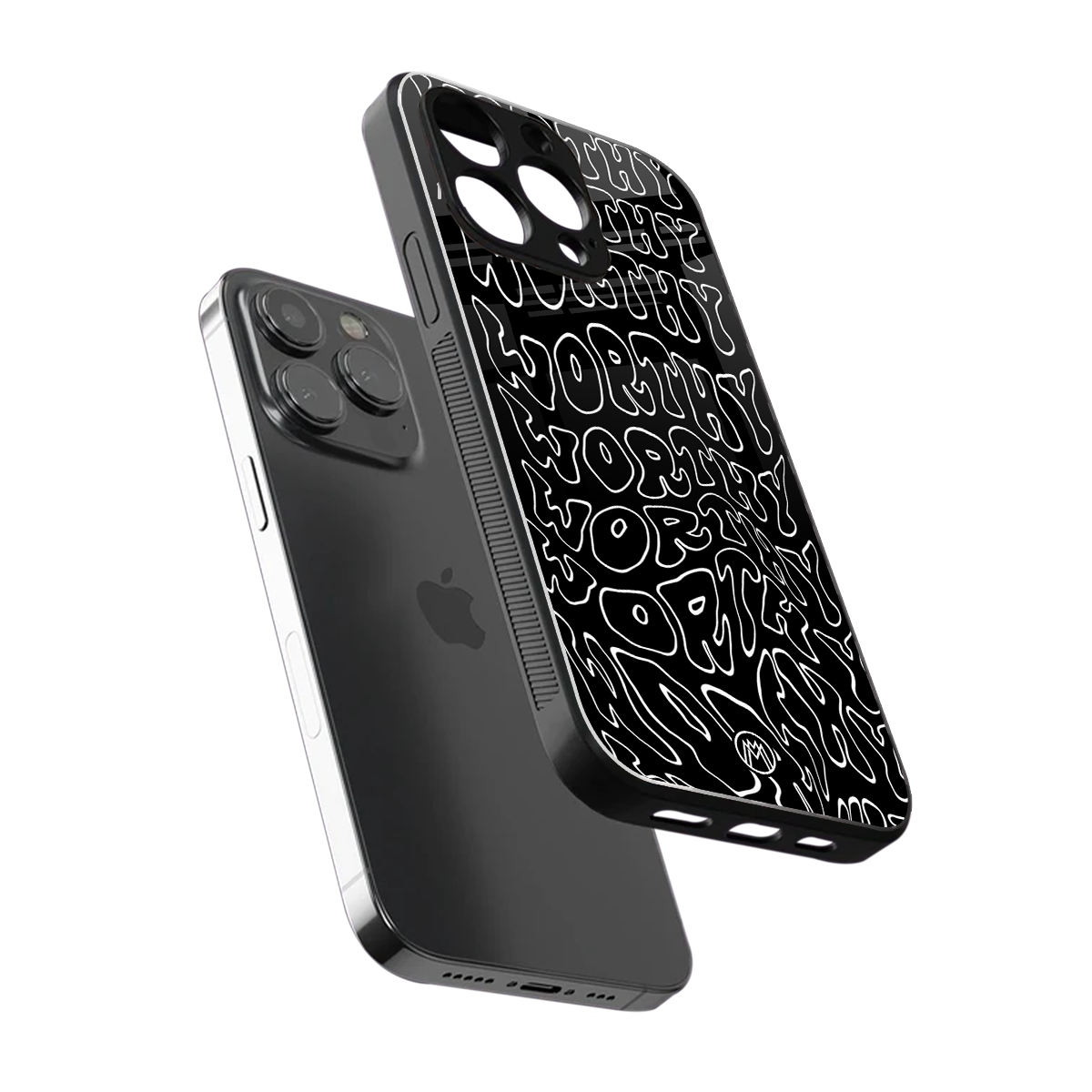 worthy black back phone cover | glass case for iphone 13 pro max