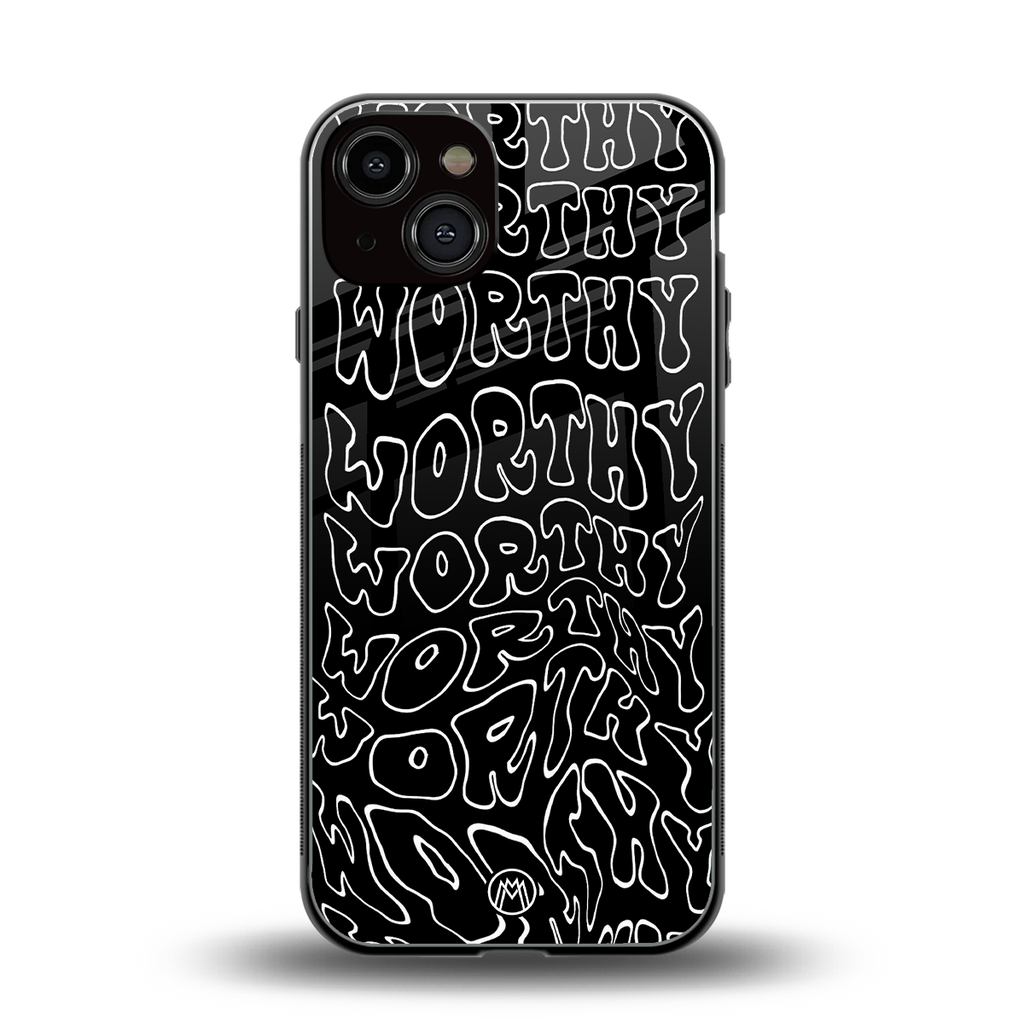 worthy black back phone cover | glass case for iphone 13