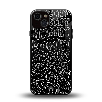 worthy black back phone cover | glass case for iphone 13