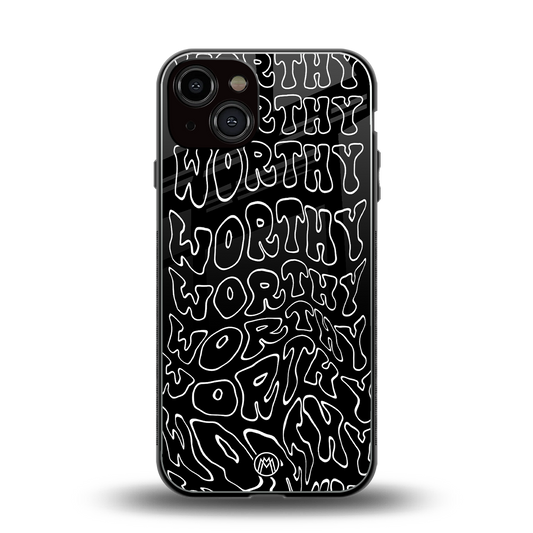 worthy black back phone cover | glass case for iphone 13