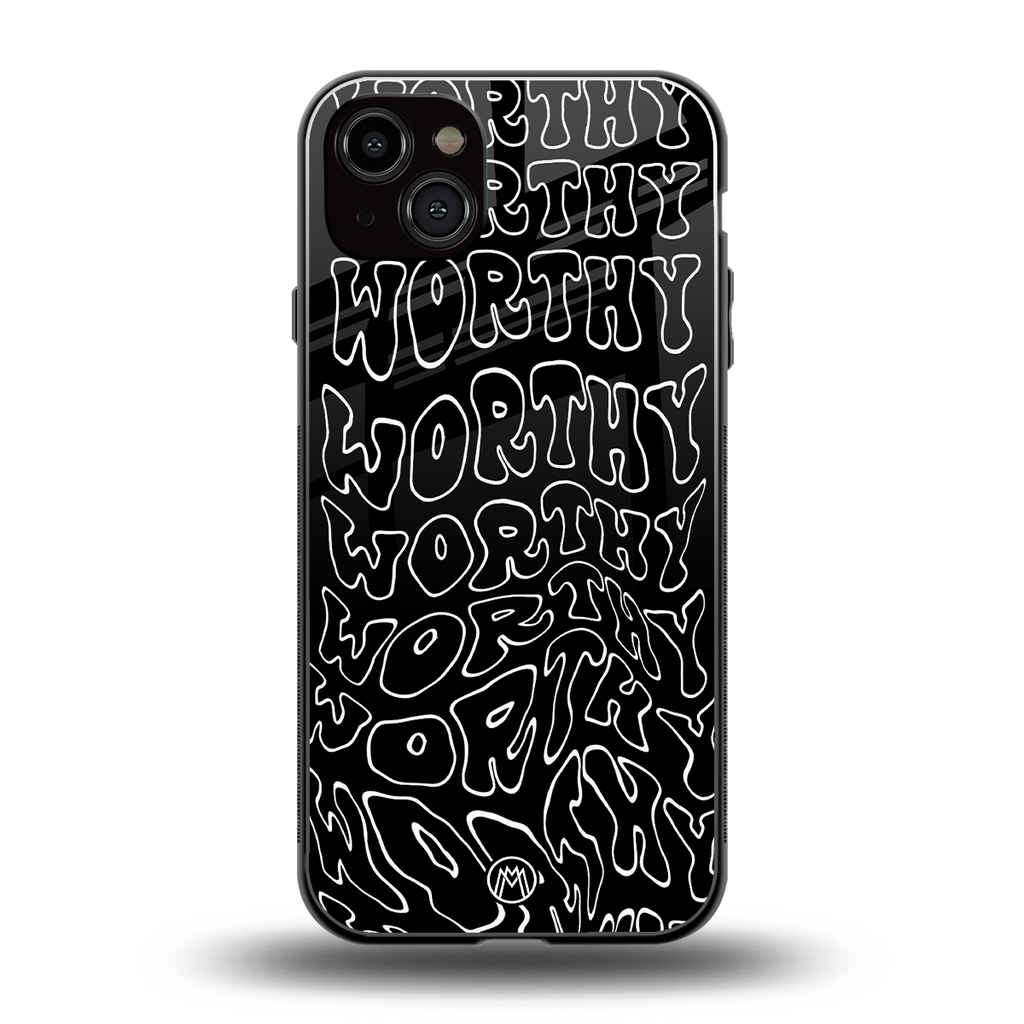 worthy black back phone cover | glass case for iphone 15 plus