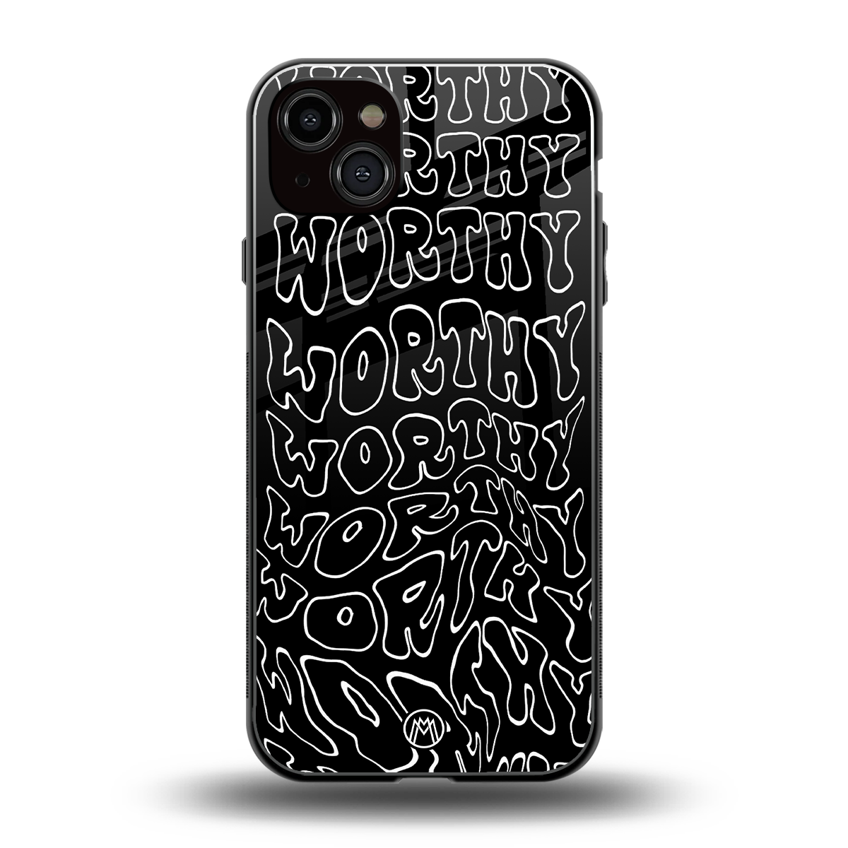 worthy black back phone cover | glass case for iphone 14 plus