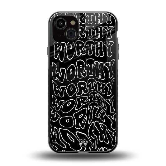 worthy black back phone cover | glass case for iphone 14 plus