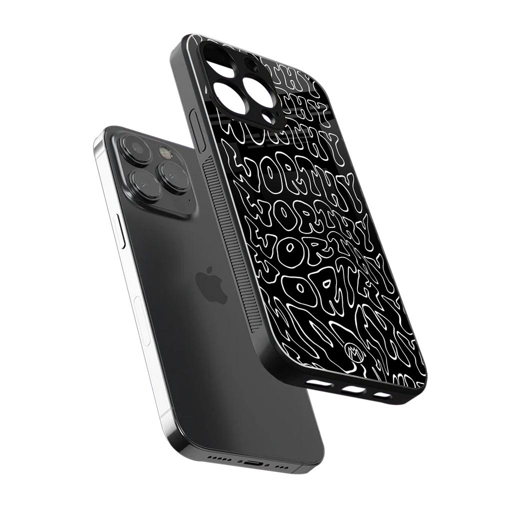 worthy black back phone cover | glass case for iphone 15 pro max