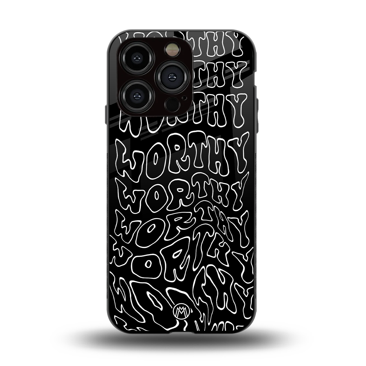 worthy black back phone cover | glass case for iphone 15 pro