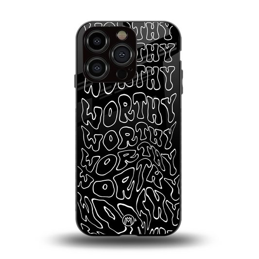 worthy black back phone cover | glass case for iphone 15 pro