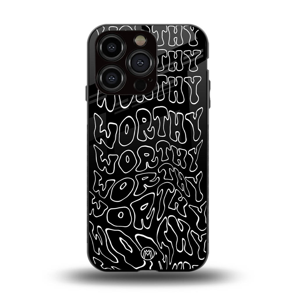 worthy black back phone cover | glass case for iphone 14 pro