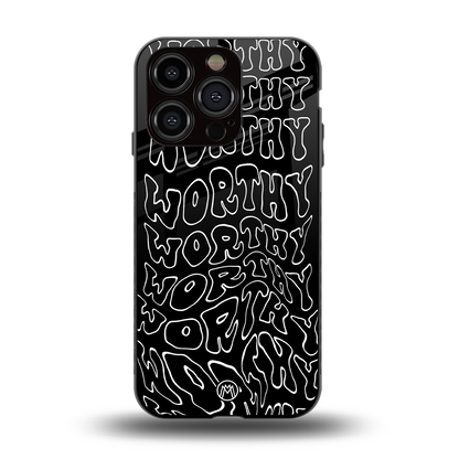 worthy black back phone cover | glass case for iphone 14 pro