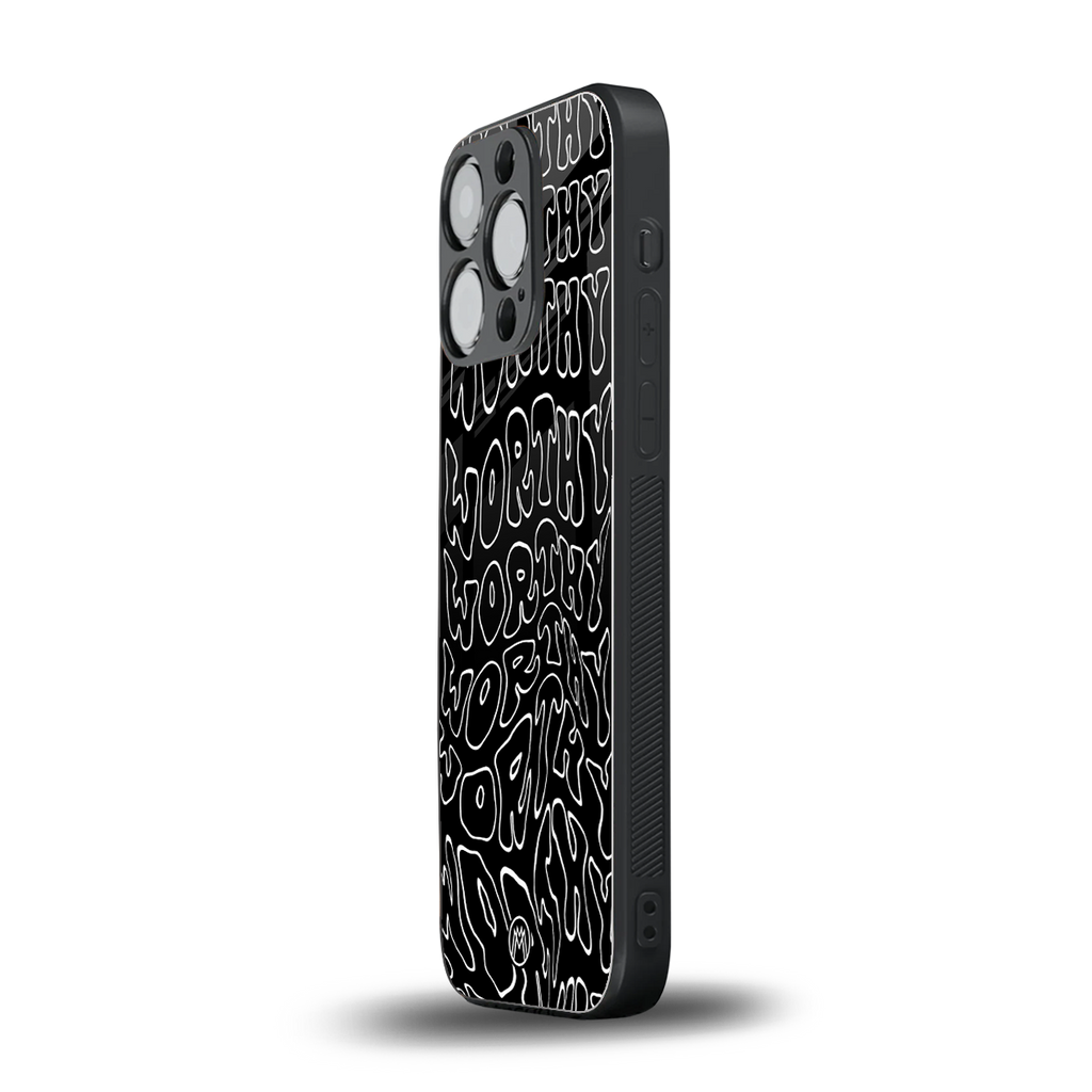 worthy black back phone cover | glass case for iphone 15 pro