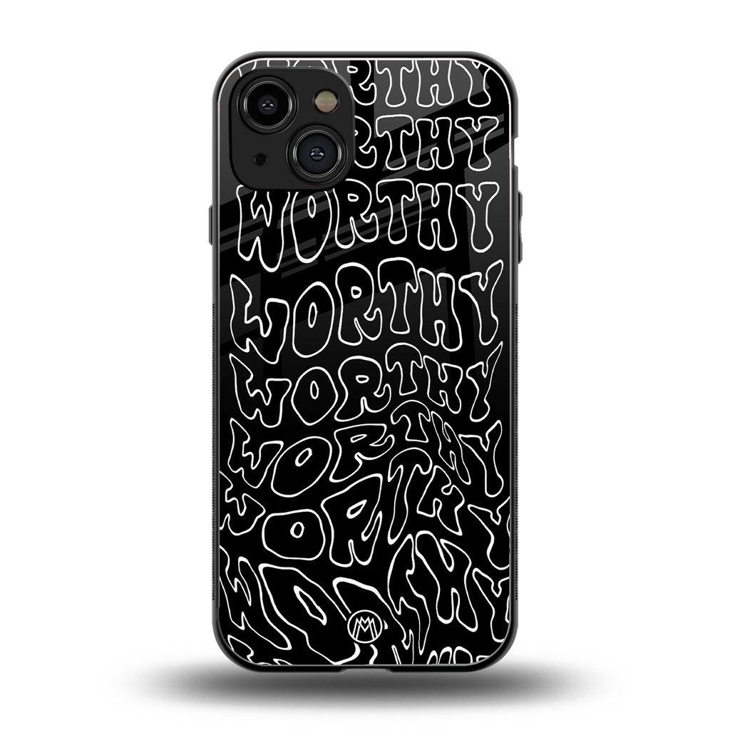 worthy black back phone cover | glass case for iphone 15