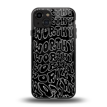 worthy black back phone cover | glass case for iphone 15