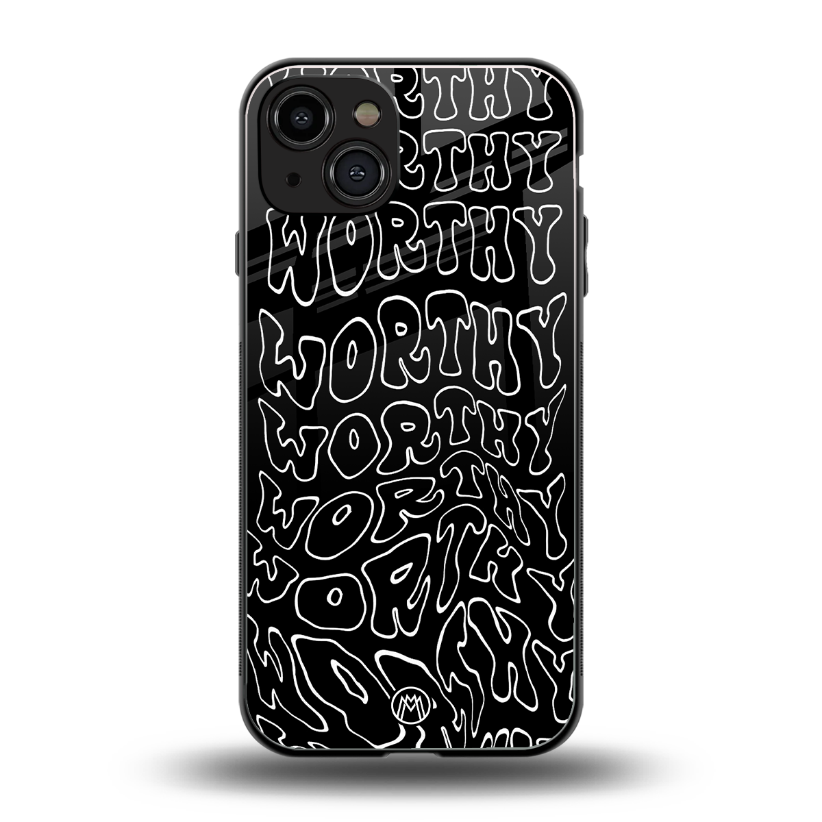 worthy black back phone cover | glass case for iphone 14