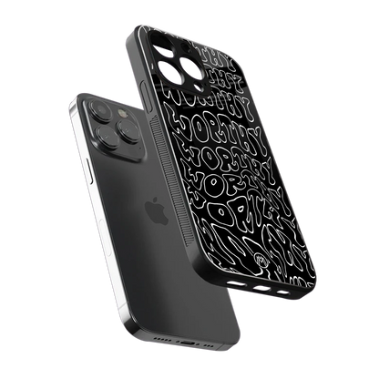 worthy black back phone cover | glass case for iphone 15 pro