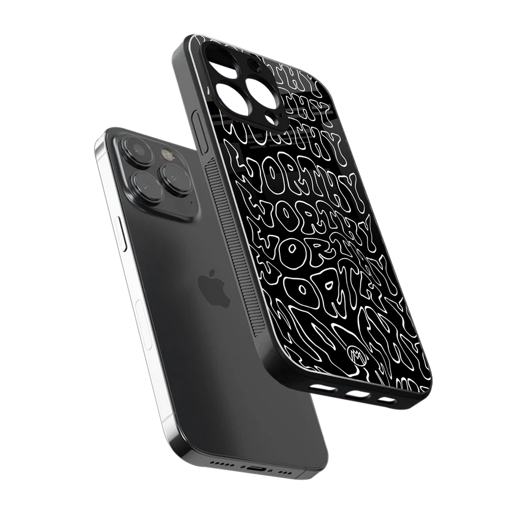 worthy black back phone cover | glass case for iphone 14 pro