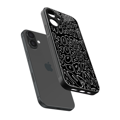 worthy black back phone cover | glass case for iphone 16 plus