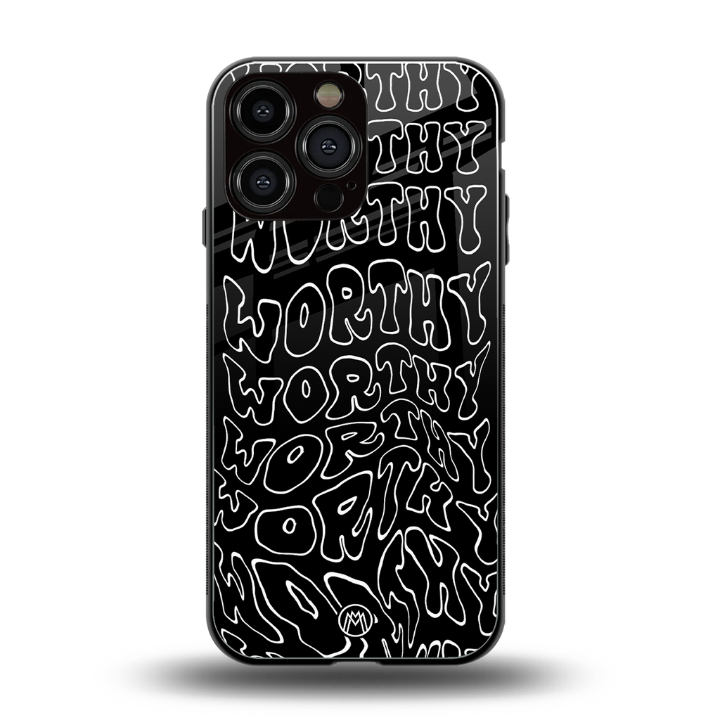 worthy black back phone cover | glass case for iphone 16 pro max