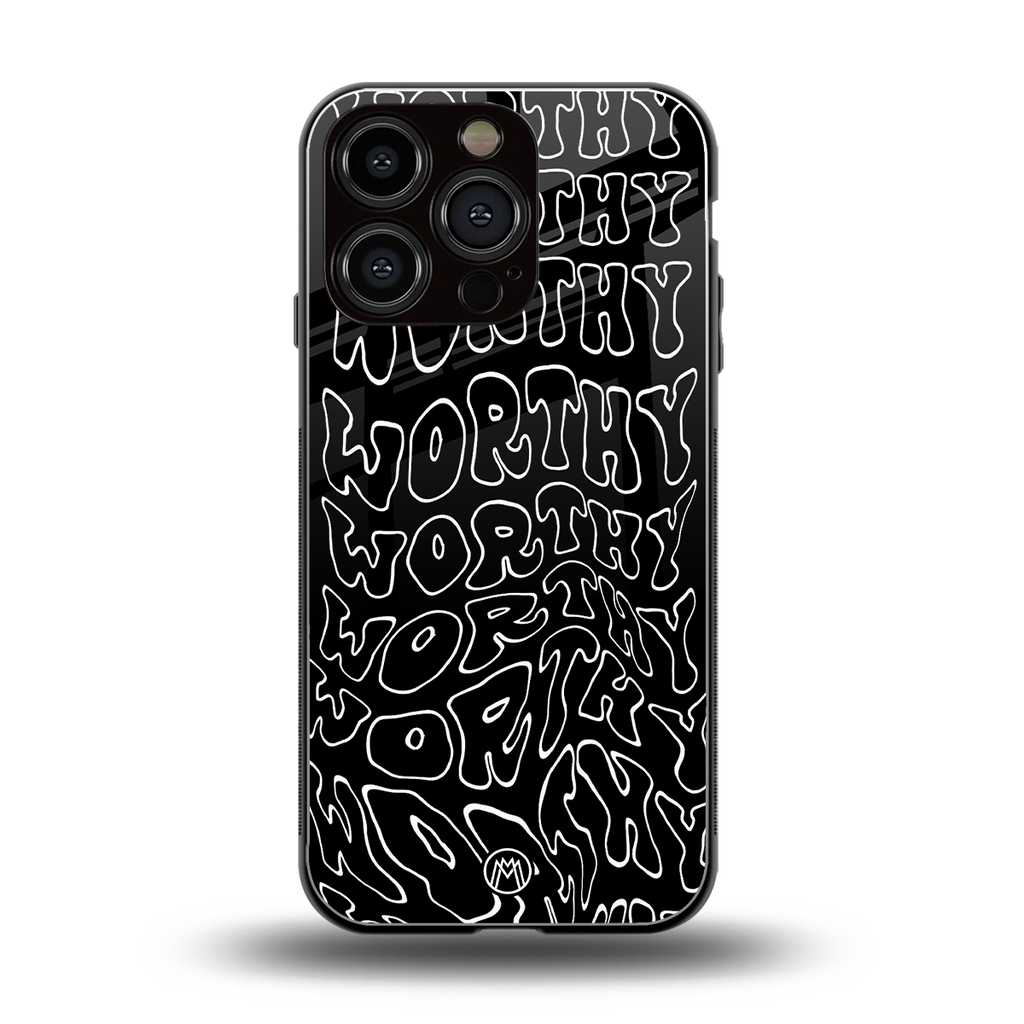 worthy black back phone cover | glass case for iphone 16 pro