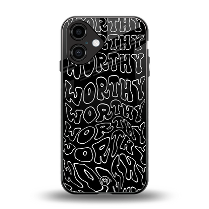 worthy black back phone cover | glass case for iphone 16
