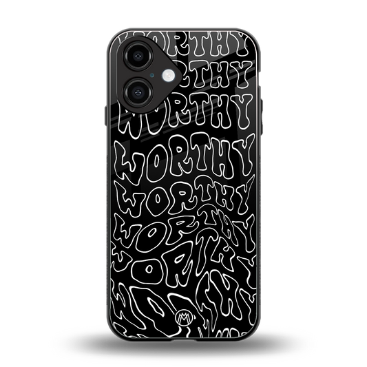 worthy black back phone cover | glass case for iphone 16