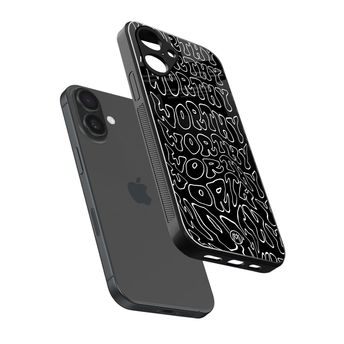 worthy black back phone cover | glass case for iphone 16
