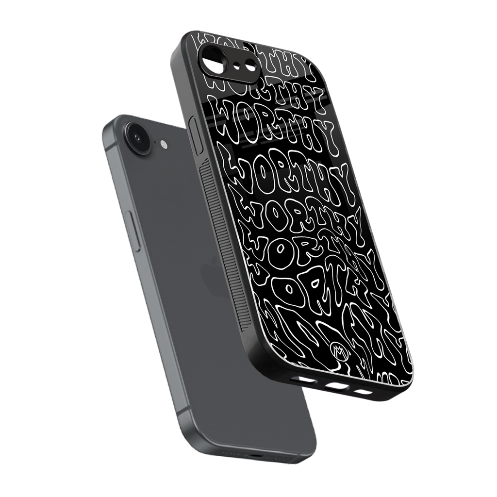 worthy black back phone cover | glass case for iphone 16e