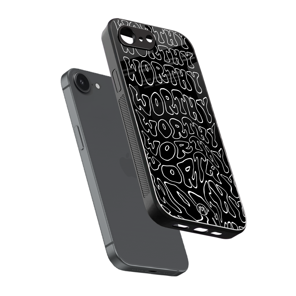 worthy black back phone cover | glass case for iphone 16e