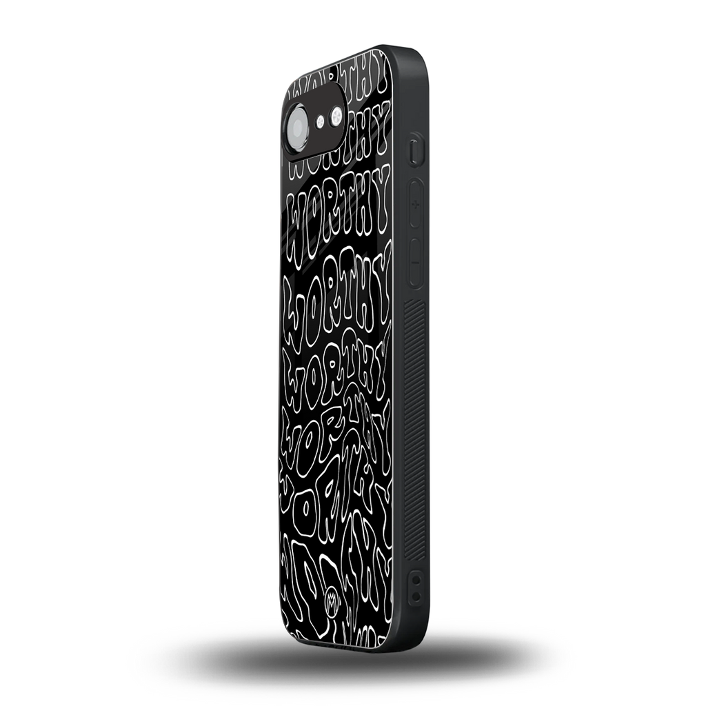 worthy black back phone cover | glass case for iphone 16e