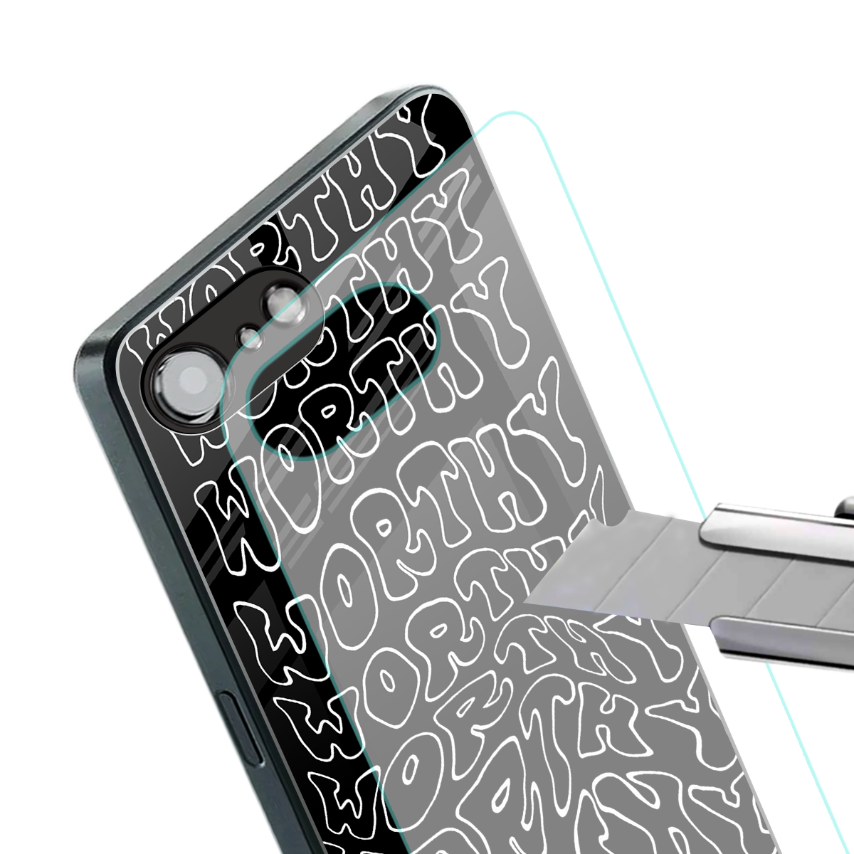 worthy black back phone cover | glass case for iphone 16e