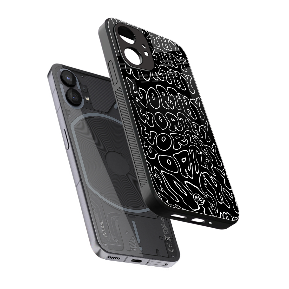 worthy black back phone cover | glass case for nothing phone 1