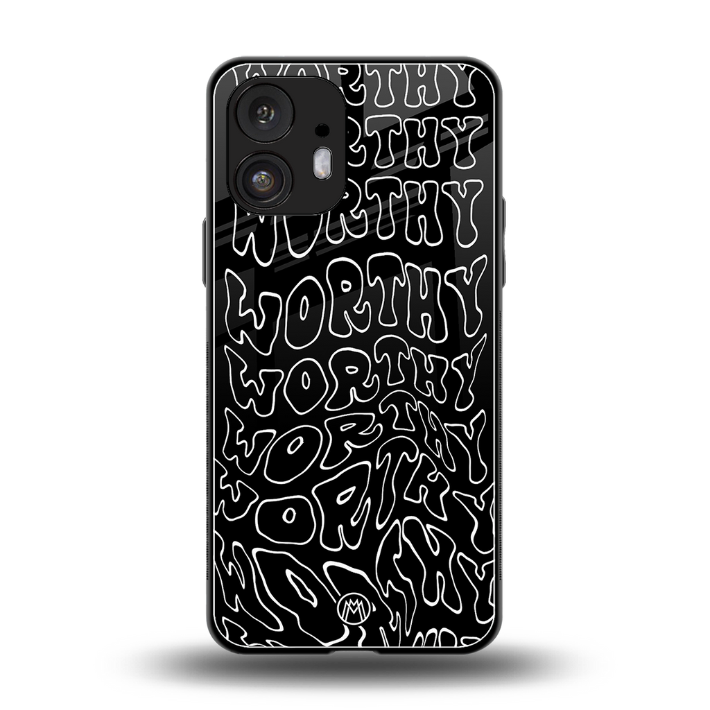 worthy black back phone cover | glass case for nothing phone 2