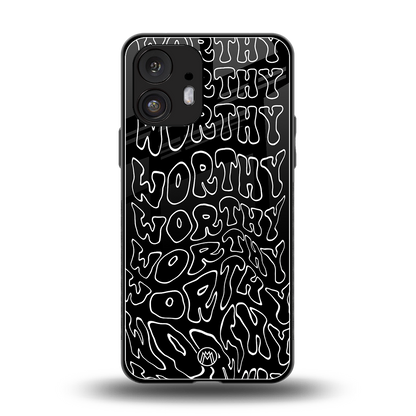worthy black back phone cover | glass case for nothing phone 2