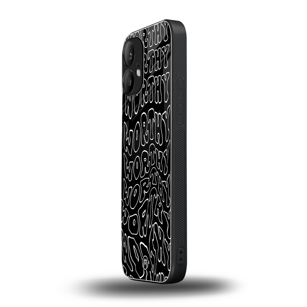 worthy black back phone cover | glass case for nothing phone 2