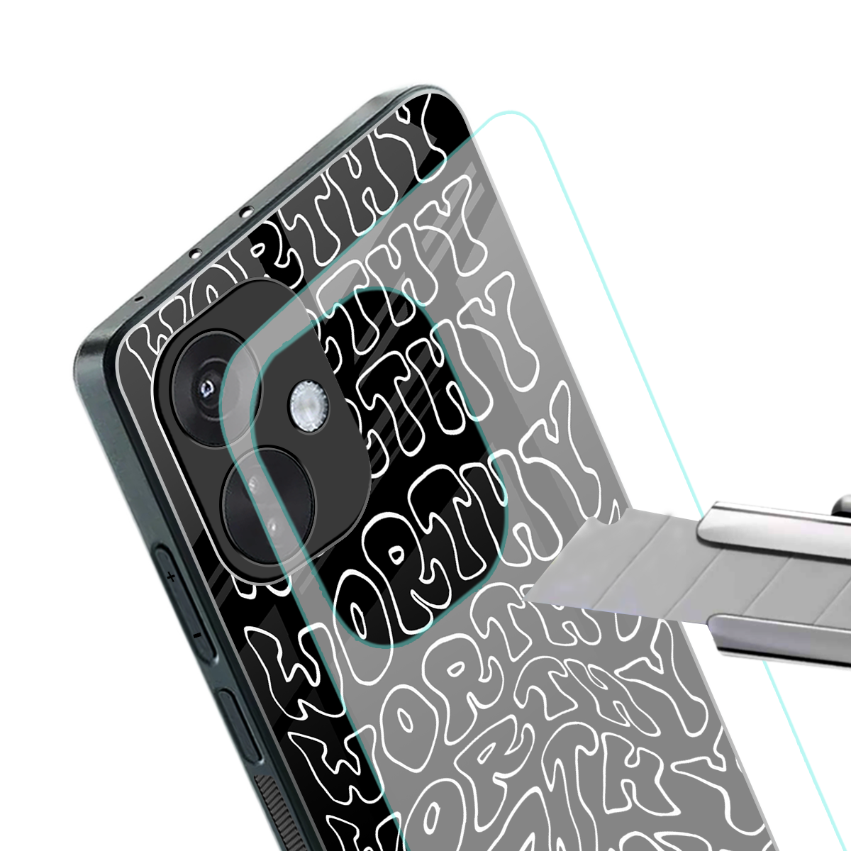 worthy black back phone cover | glass case for oneplus nord ce 3