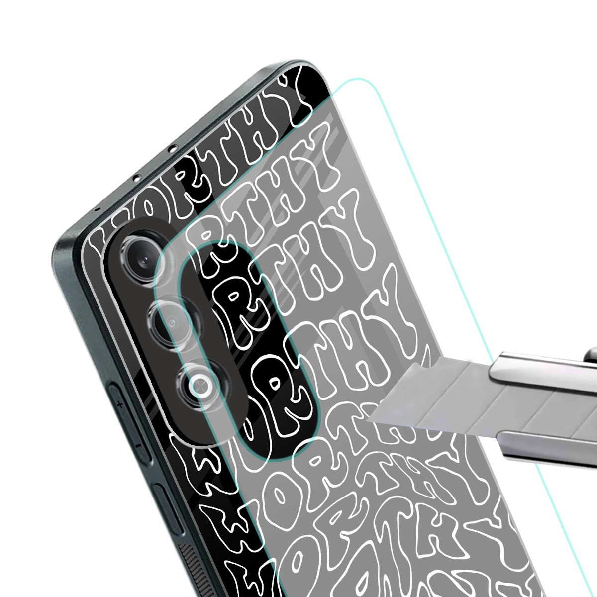 worthy black back phone cover | glass case for oneplus nord ce 4
