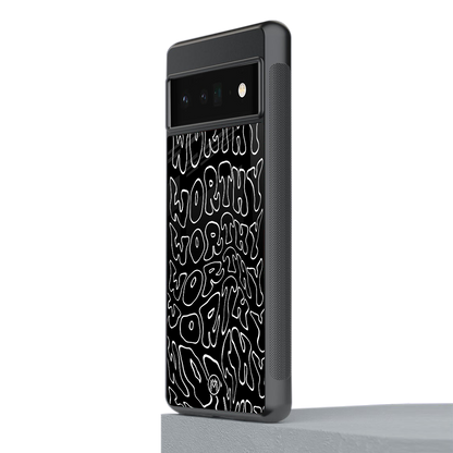 worthy black back phone cover | glass case for google pixel 6 pro