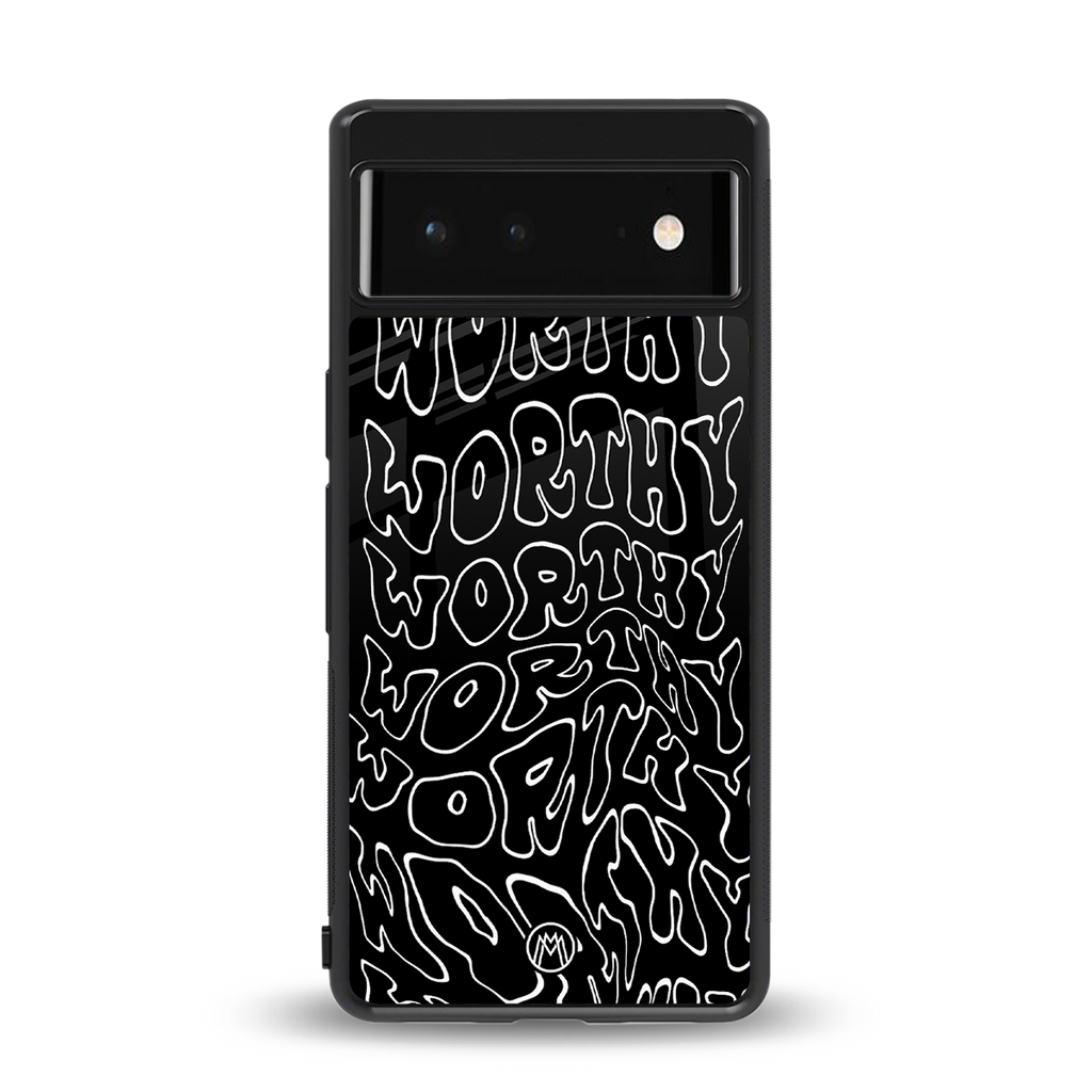 worthy black back phone cover | glass case for google pixel 6