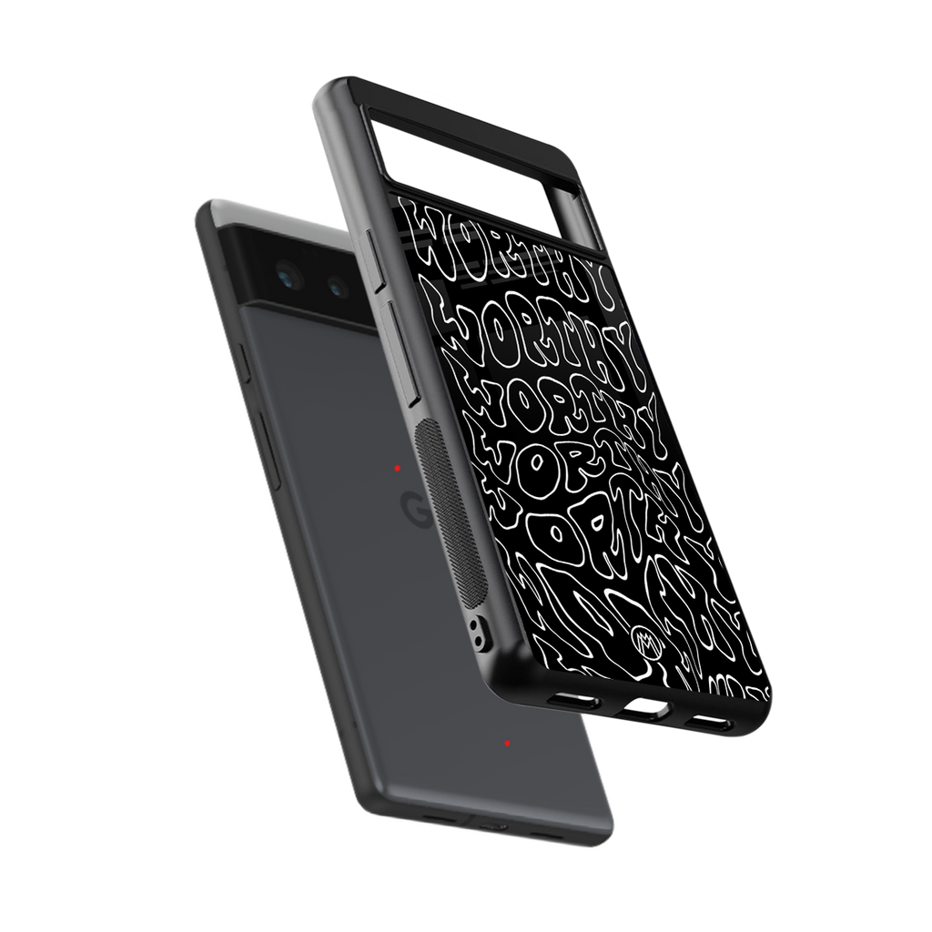 worthy black back phone cover | glass case for google pixel 6