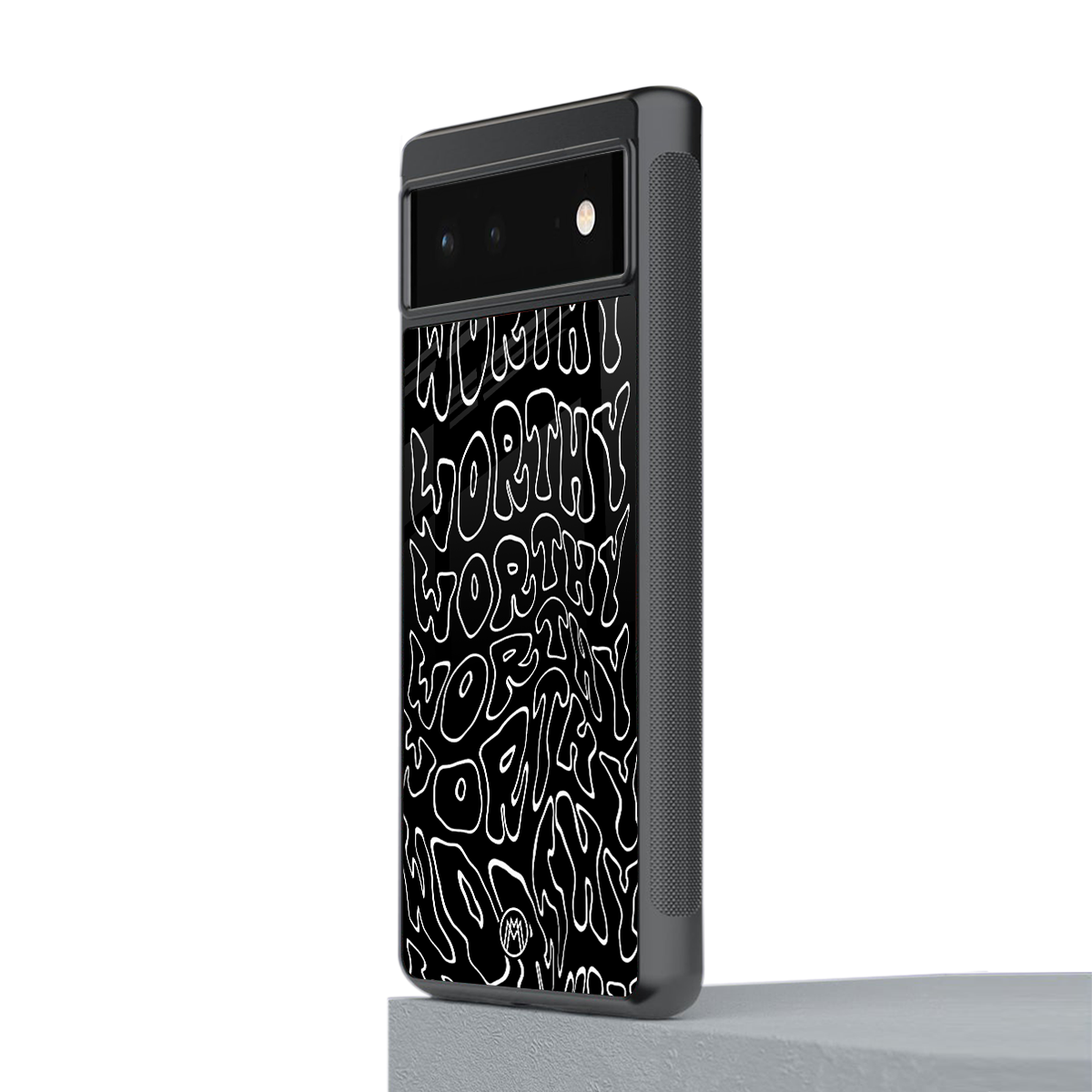 worthy black back phone cover | glass case for google pixel 6