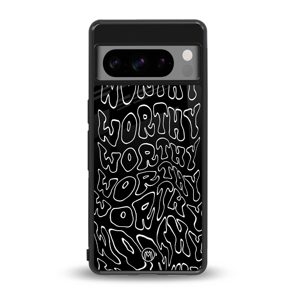 worthy black back phone cover | glass case for google pixel 8 pro
