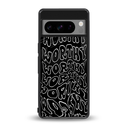 worthy black back phone cover | glass case for google pixel 8 pro