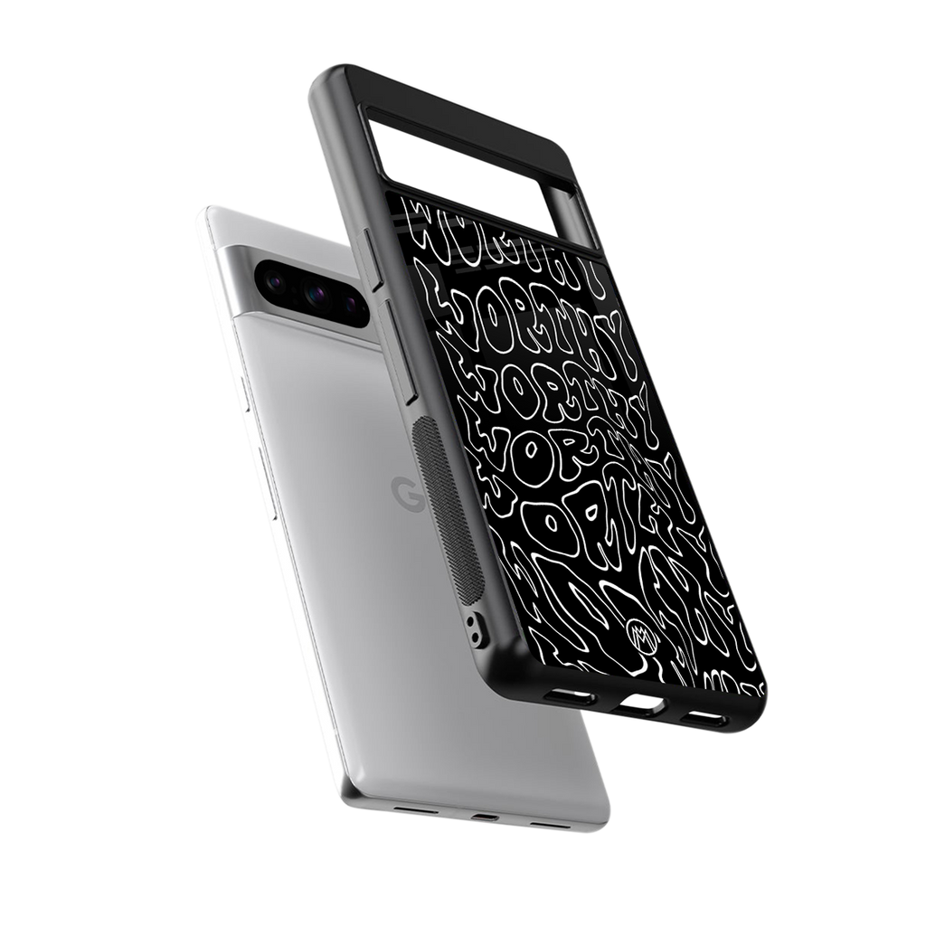 worthy black back phone cover | glass case for google pixel 8 pro