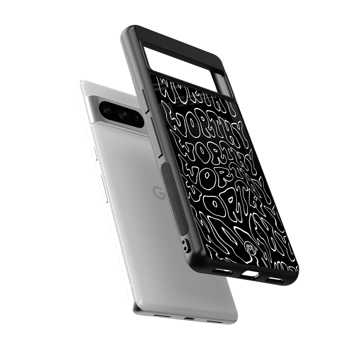 worthy black back phone cover | glass case for google pixel 8 pro