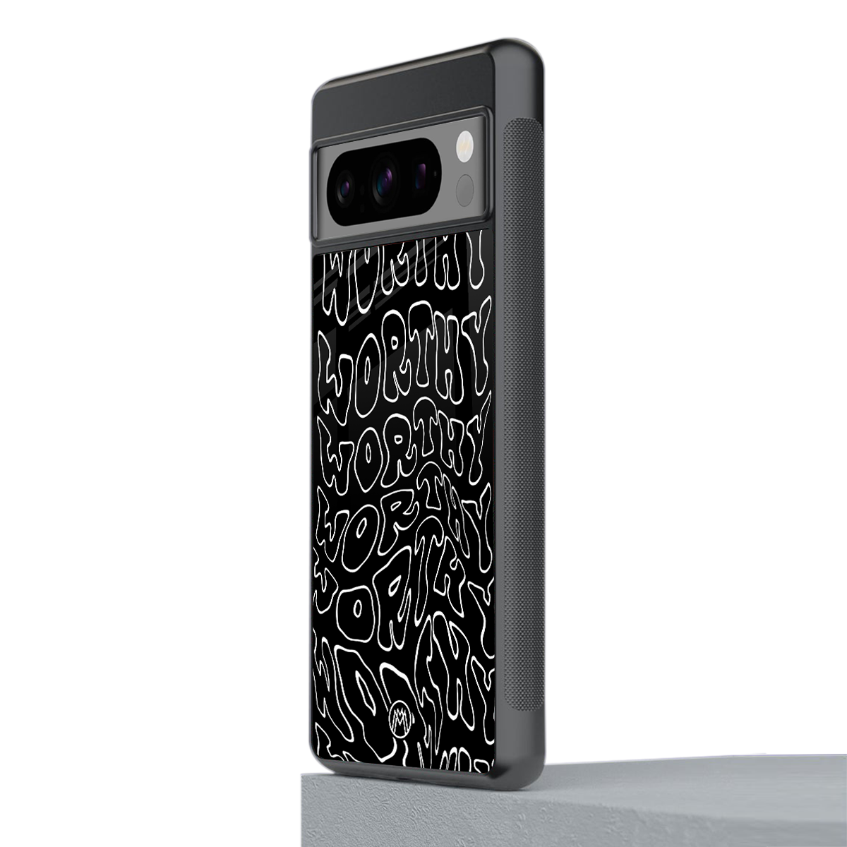 worthy black back phone cover | glass case for google pixel 8 pro