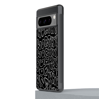worthy black back phone cover | glass case for google pixel 8 pro