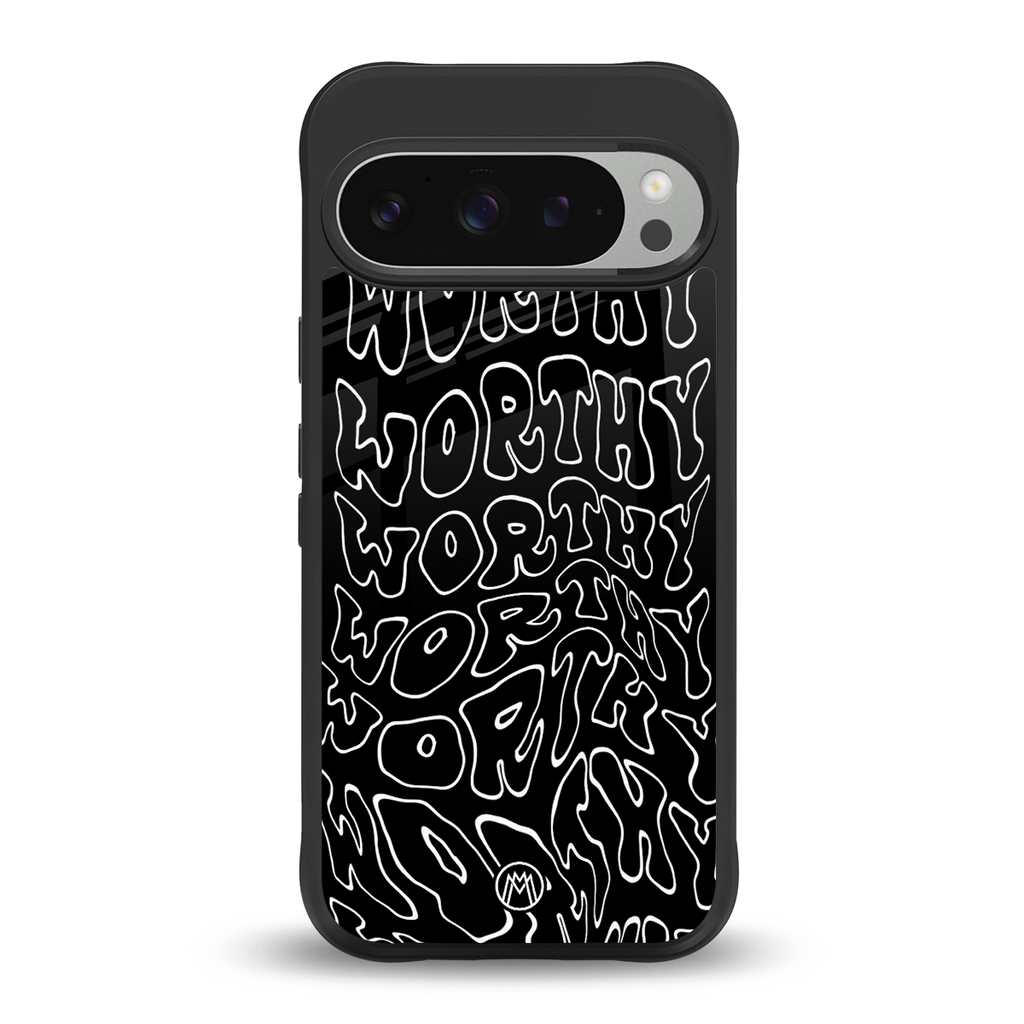 worthy black back phone cover | glass case for google pixel 9 pro