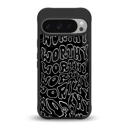 worthy black back phone cover | glass case for google pixel 9 pro